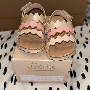 Dynasty Classics Blush and Gold Kids Sandals